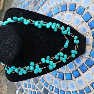 Coldwater Creek Howlite Silvertone Oval Necklace